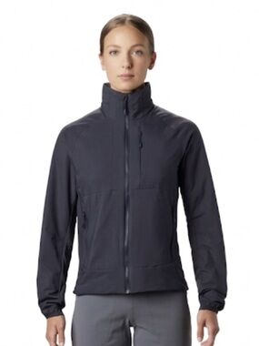 Mountain Hardwear Kor Stasis Hybrid Windbreaker Jacket In Dark Zinc Like New!